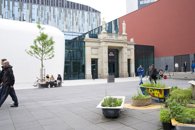 Blick in den Innenhof Campus Augustusplatz (Leibniz-Forum), Foto: Kustodie/Marion Wenzel
